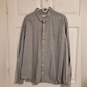 Goodfellow & CO red and blue dotted men's long sleeve button up shirt